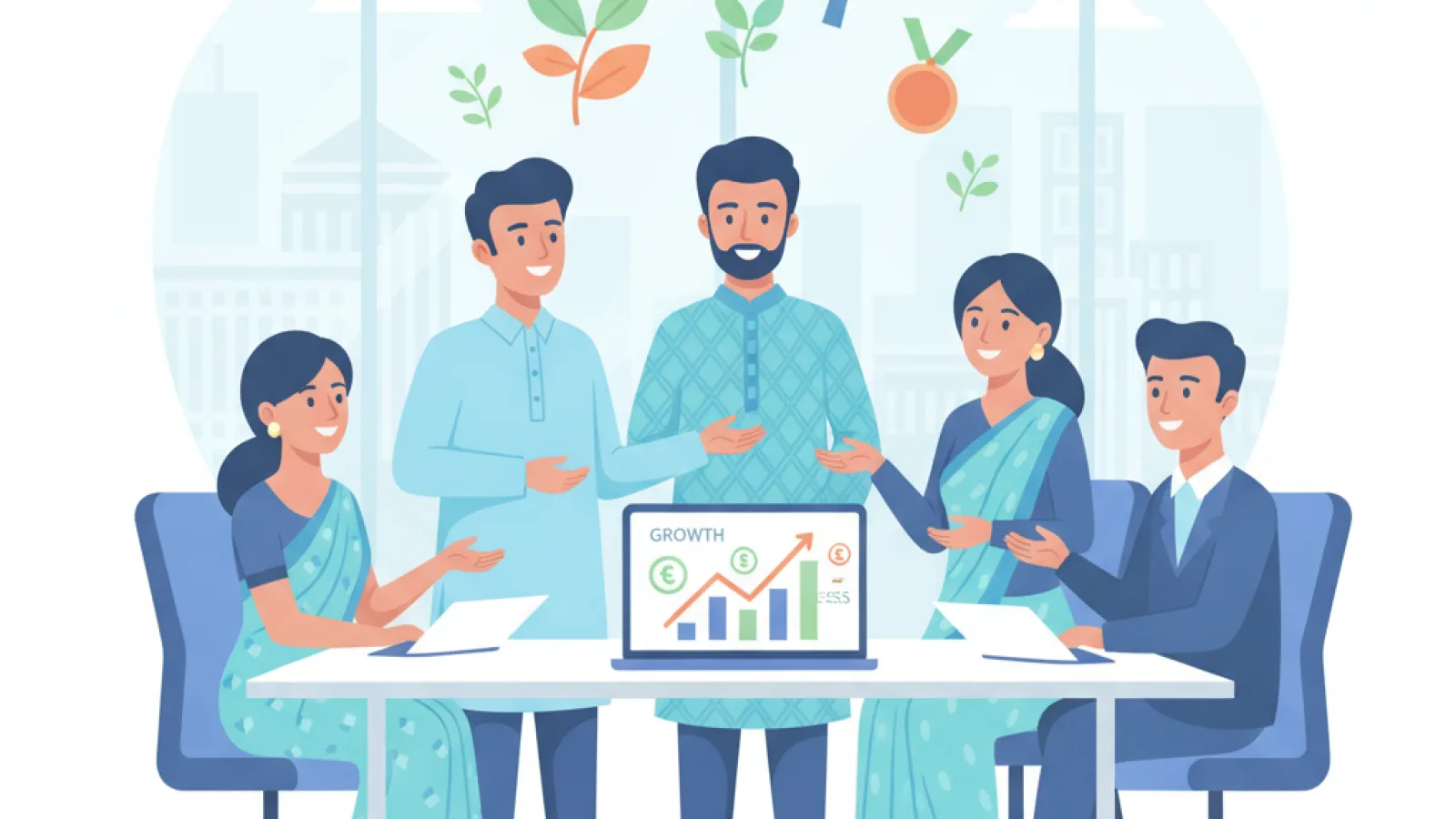 বাংলাদেশের কর্মীরা পারফরম্যান্স বোনাস ও প্রণোদনা নিয়ে আলোচনা করছেন।